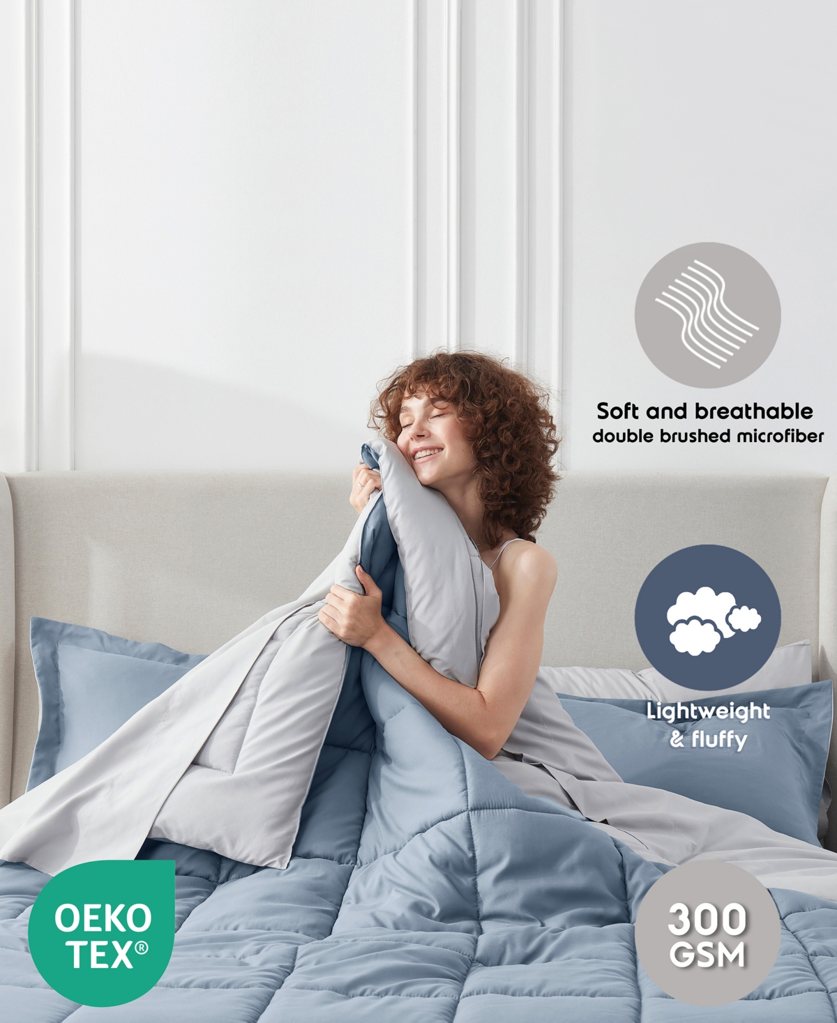 Nestl Luxury Soft Reversible 7-pc. Comforter Set, Queen In Blue