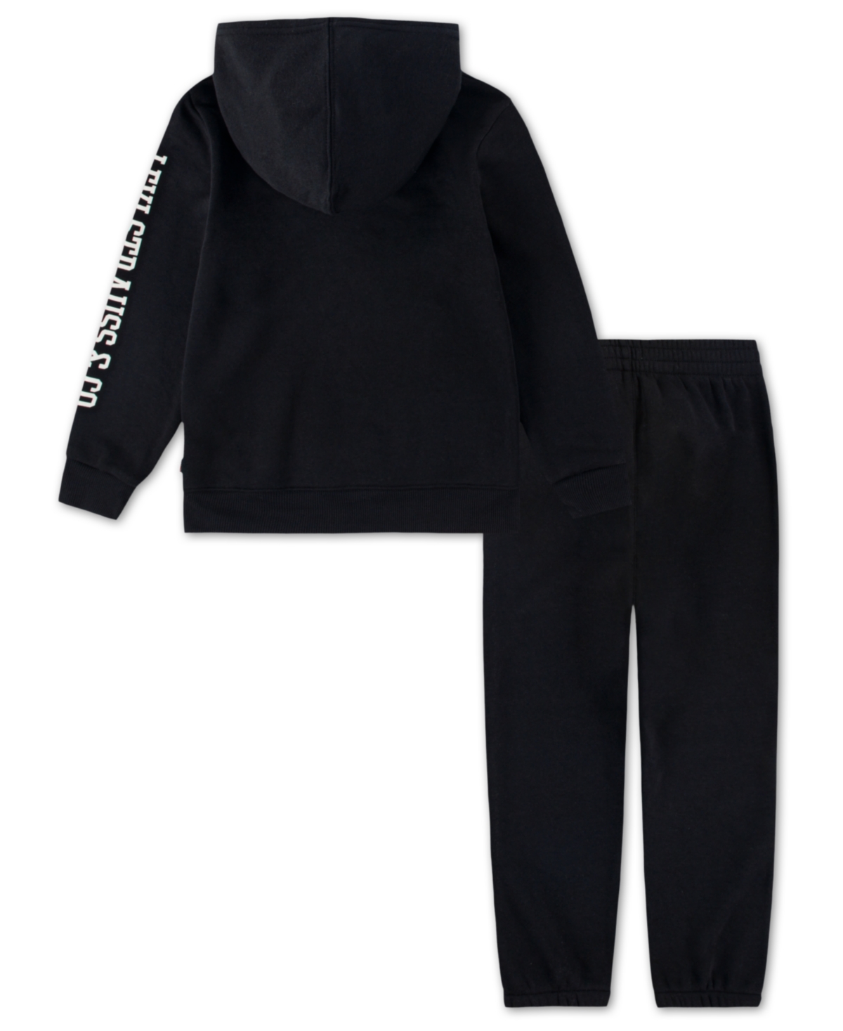 Levi's Boys 4-7 2 Piece Patch Long Sleeves Hoodie And Joggers Set In Black