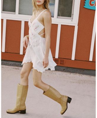 Women's Lace Mix Bow Mini Dress