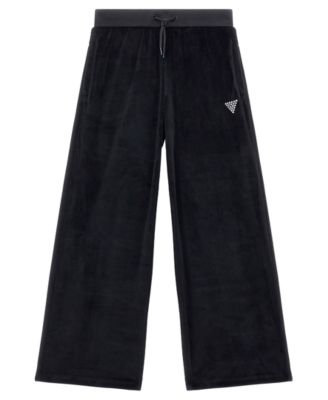 GUESS - Girls 8-16 Velour Rhinestone-Embellished Triangle Logo Pants