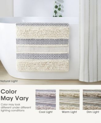 Asher Woven Texture Stripe Bath Rug, 22" x 58"