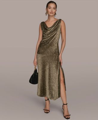 Women's Crinkle Asymmetric Midi Dress