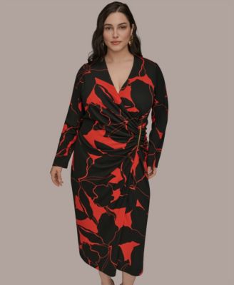 Plus Size Wrap Sheath Dress