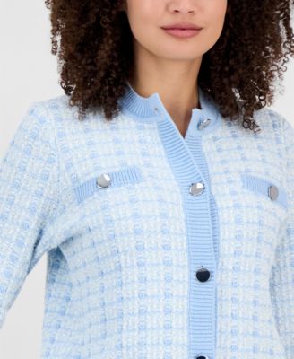 Women's Textured Knit Button-Front Cardigan