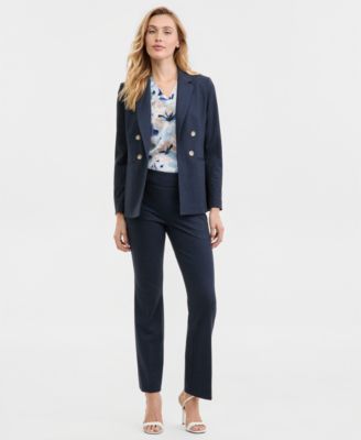 Women's Faux Double-Breasted Notch-Collar Jacket