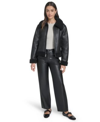 Women's Faux Shearling Aviator Jacket