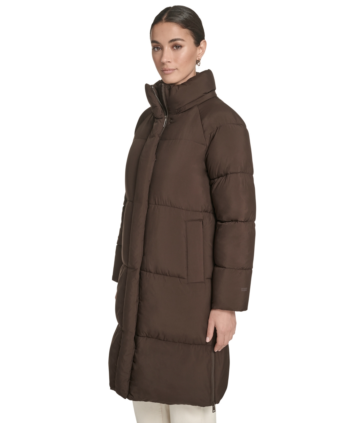 Levi's Women's Regular Mid-length Puffer Jacket In Brown