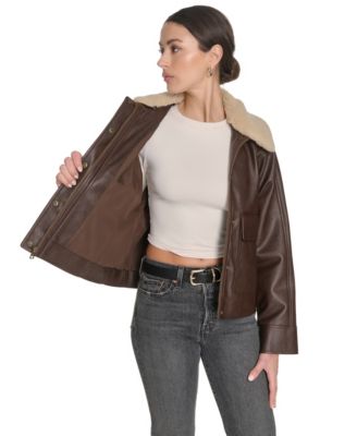 Women's Removable Collar Aviator Jacket