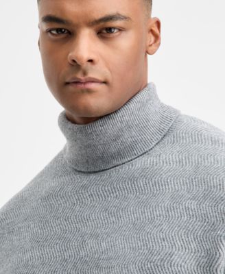 Men's Textured Zig-Zag Turtleneck Sweater, Macy's Exclusive