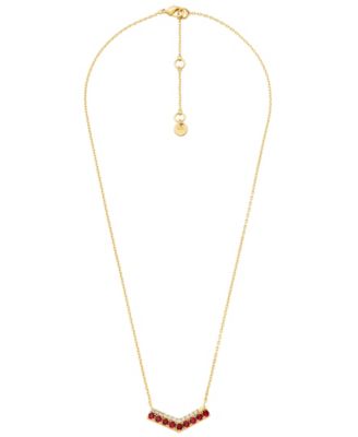 Gold Tone Pav&eacute; Pendant Necklace
