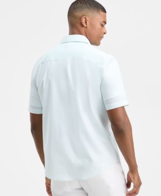 Men's Short-Sleeve Cooper Stripe Shirt, Macy's Exclusive