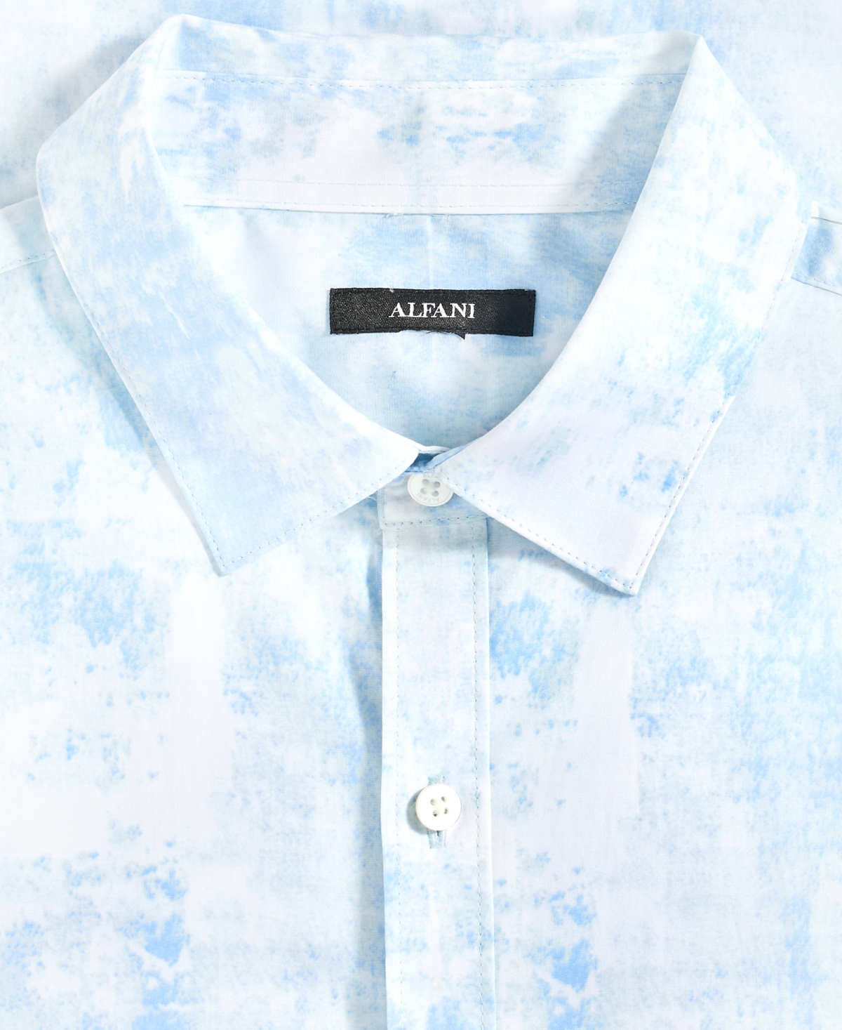 Alfani Men's Short-sleeve Rugged Texture Shirt, Macy's Exclusive In Blue