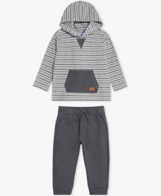 7 For All Mankind - Baby Boys 2-Piece Striped Hoodie and Joggers Set