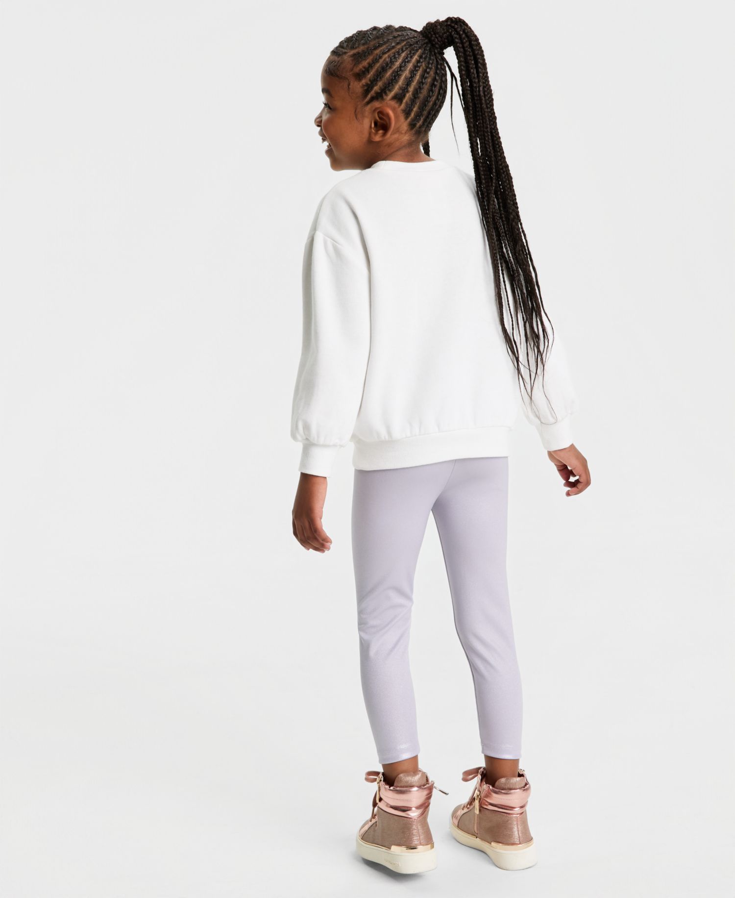 Girls' 2T-6X Princess Long-Sleeve Top and Metallic Pants, 2-Piece Set