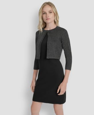 Women's 3/4-Sleeve Button Front Shrug