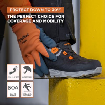 Men's Men s FleetStride Plus Sneaker - Waterproof, Safety Toe, BOA Fit System, Anti-Slip Work Shoe