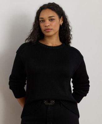 Lauren Ralph Lauren - Plus Size Cotton-Blend Crew Neck Sweater