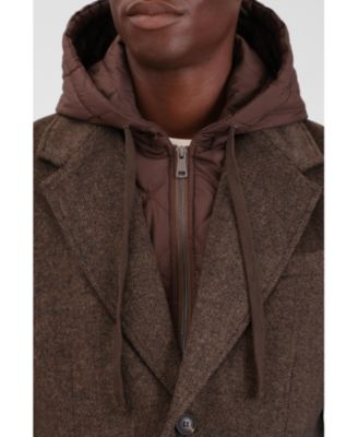 Men's Wool Blend Hoodie Coat