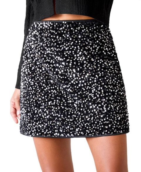 Женская юбка Cupshe Show Stopper Black Mini, цвет: Чёрный