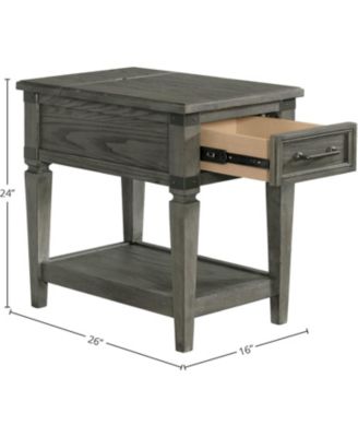 17"" Chairside Table in Brushed Pewter