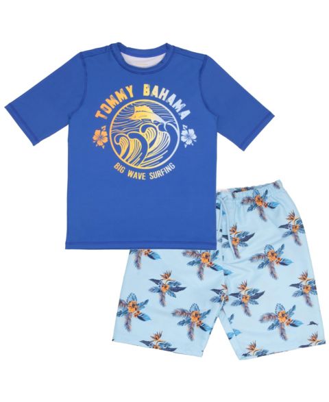 Купальники Tommy Bahama Little Boys Rash Guard and Swim Trunks 2-Piece Swimsuit Set