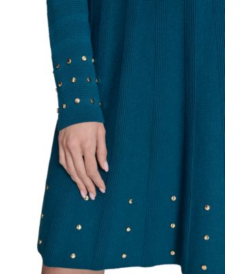 Women's Embellished Mock Neck Dress