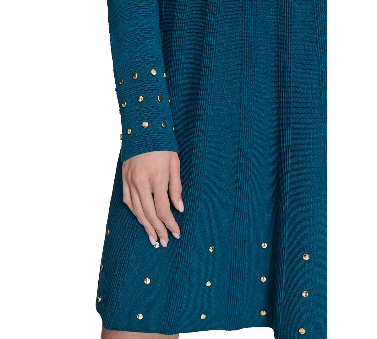 Vince Camuto Women's Embellished Mock Neck Dress In Green