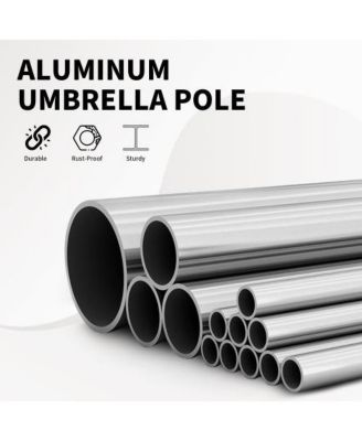 10ft Gray Outdoor Patio Umbrella with Crank and Tilt for Garden and Pool