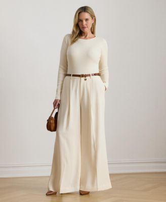 Plus Size Rib-Knit Crew Neck Sweater