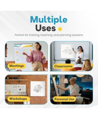 Sticky Easel Pads 25"x30" 2 Pack – Self Stick Chart Paper, Anchor Chart for Teachers, Flip Chart Easel Paper, 30 Sheets Per Pad, Large White