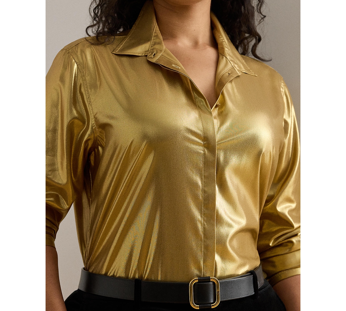 Ralph Lauren Plus Size Classic Fit Shirt In Yellow
