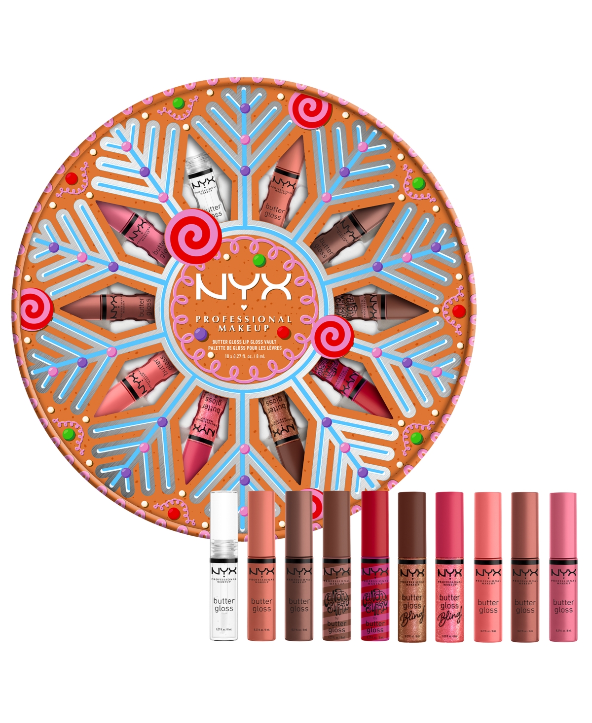 Nyx Professional Makeup 10-Pc. Holiday Butter Gloss Vault Gift Set