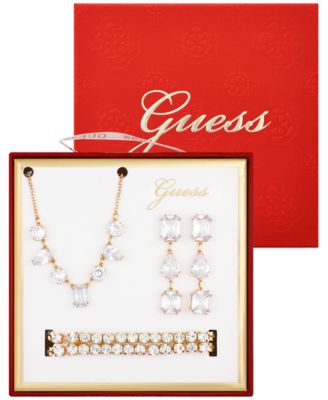 3-Pc. Cubic Zirconia Gold-Tone Necklace, Earrings, and Bracelet Gift Set
