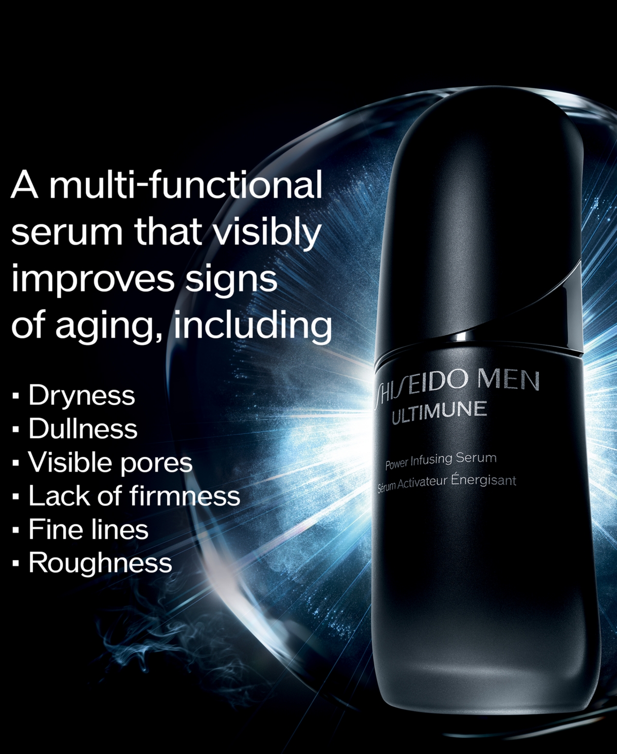 Shiseido Men's Ultimune Power Infusing Face Serum, 1.7 Oz. In Transparent