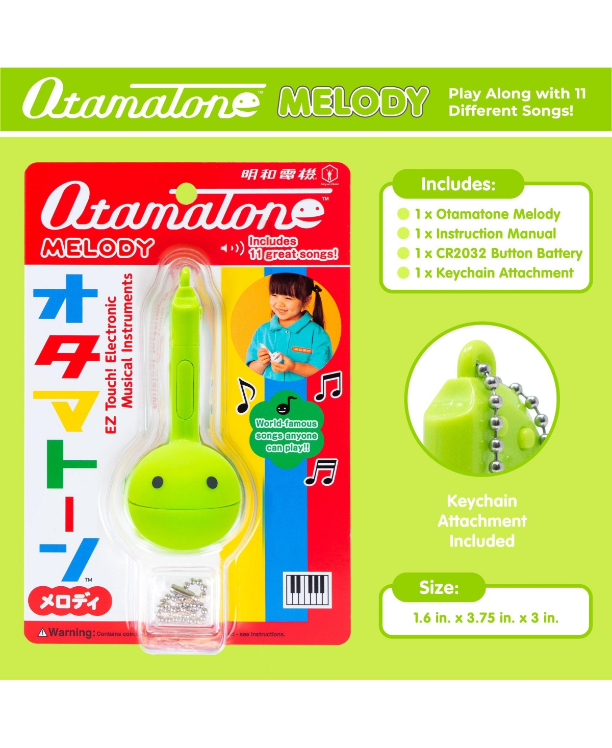 Otamatone Melody Series Japanese Electronic Mini Musical Toy Portable 11 Pre-Programmed Songs