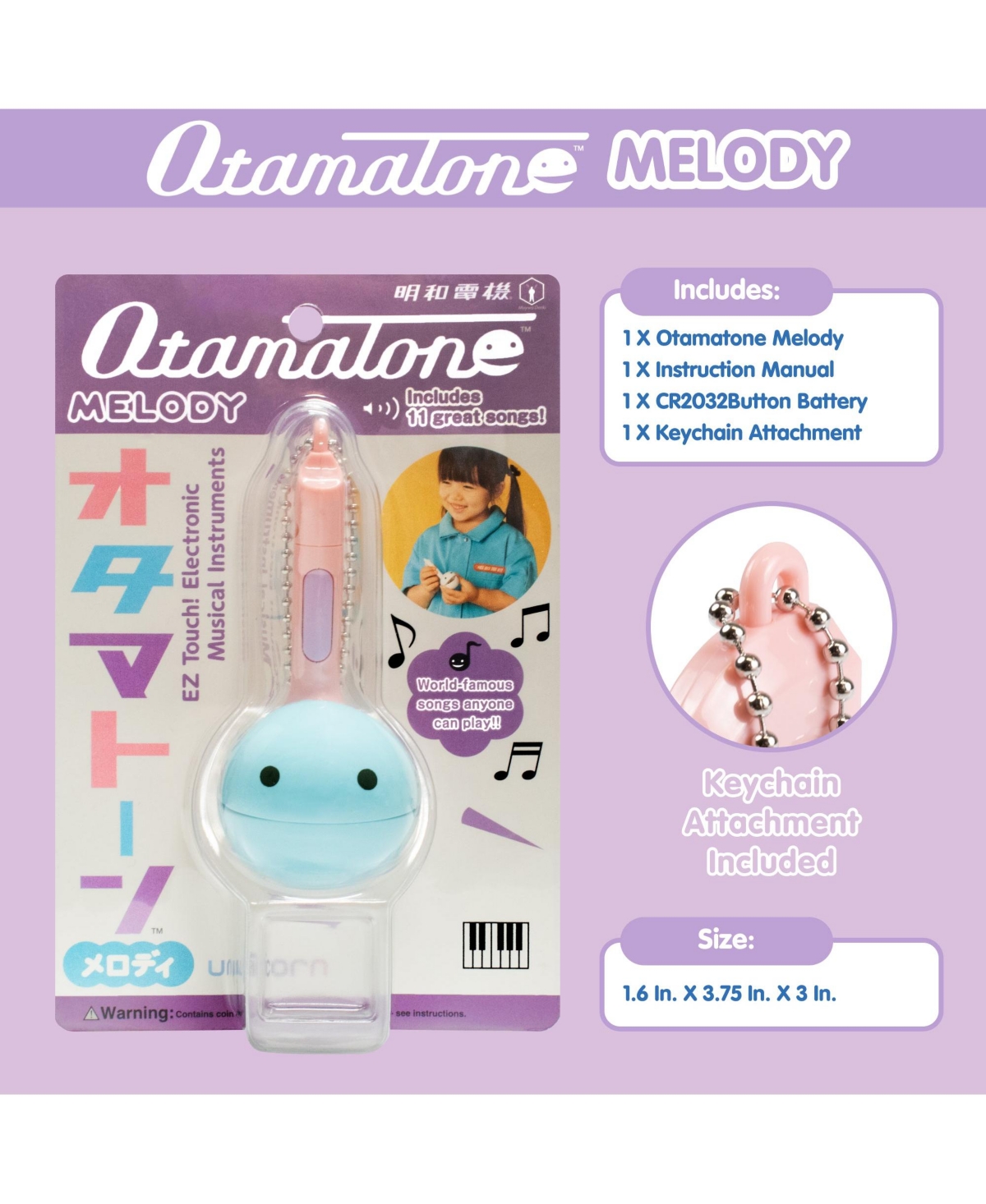 Otamatone Melody Series Japanese Electronic Mini Musical Toy Portable 11 Pre-Programmed Songs