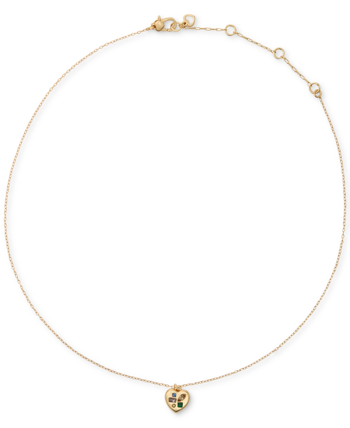Kate Spade Cubic Zirconia Self-love Club Pendant Necklace In Gold