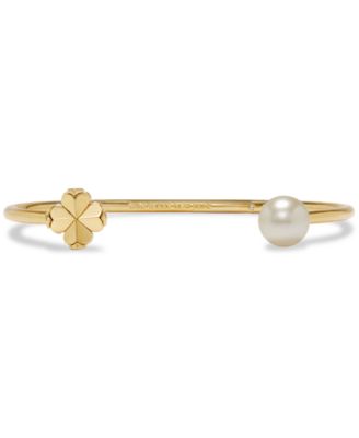 Imitation Pearl and Cubic Zirconia Flower Bracelet (also in Gold-Tone)
