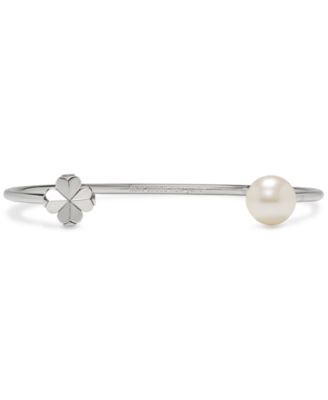 Imitation Pearl and Cubic Zirconia Flower Bracelet (also in Gold-Tone)