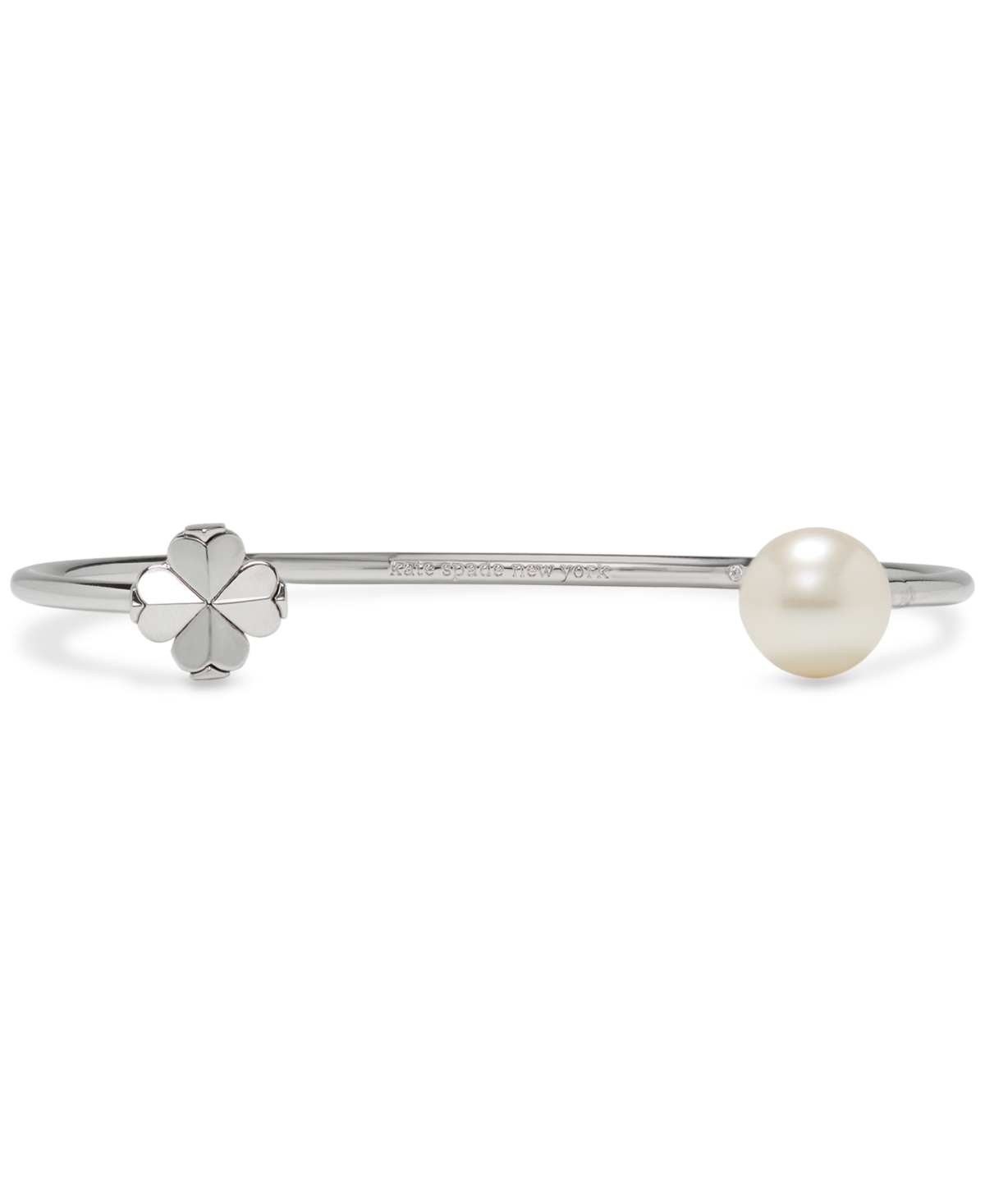 Kate Spade Imitation Pearl And Cubic Zirconia Flower Bracelet (also In Gold-tone) In Silver
