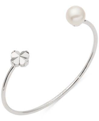 Imitation Pearl and Cubic Zirconia Flower Bracelet (also in Gold-Tone)