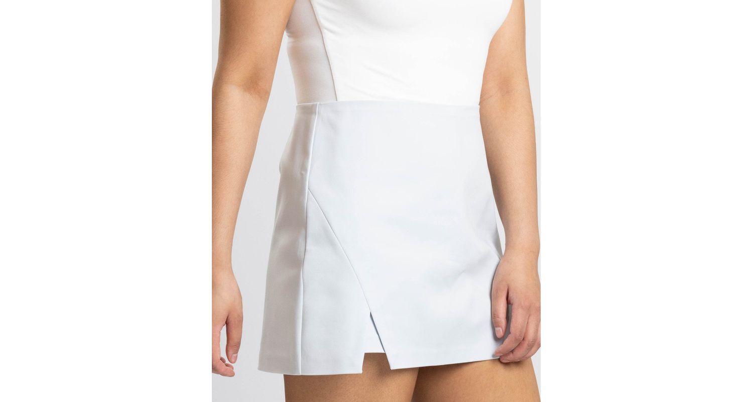 Women's Zaire Mini Skort with Two Triangle Cut Out Pleats in the Front