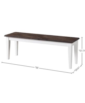 Bench, Backless w/Wood Seat in Gray & White