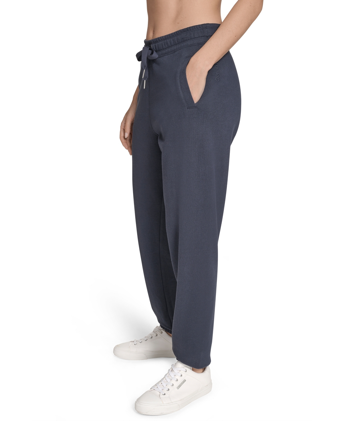 Calvin Klein Women's Fleece High Waist Drawstring Sweatpants In Blue