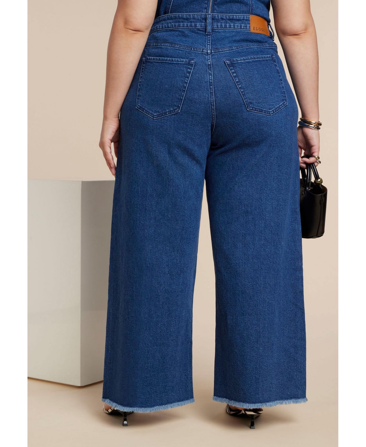 Eloquii Women's Wide Leg Comfort Stretch Jean
