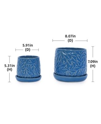 Set of 2 Modern Ceramic Planter Pots