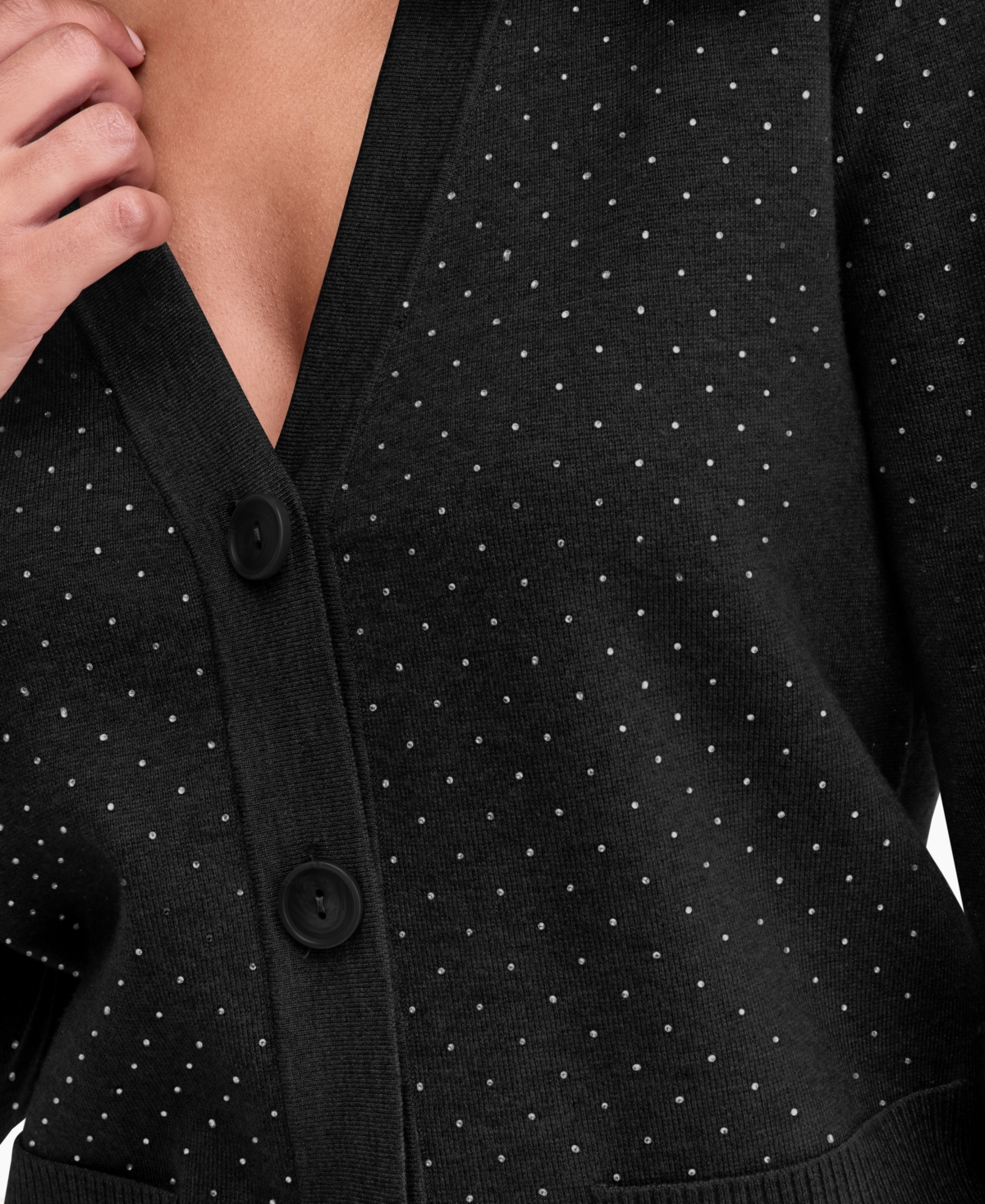 Inc International Concepts Women's Rhinestone V-neck Cardigan, Macy's Exclusive In Animal Print