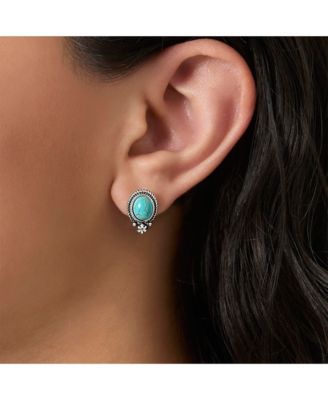Turquoise Western Stud Earring Set - 5 Pairs