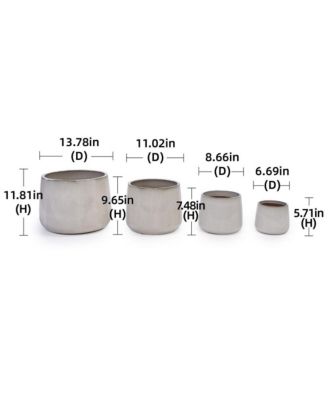 Set of 4 Modern Ceramic Planters