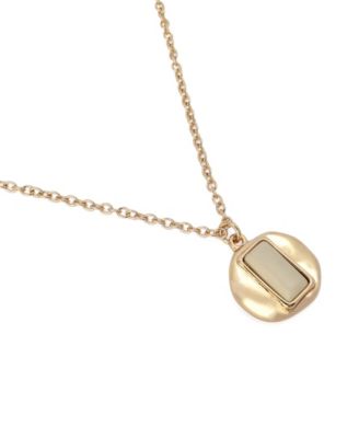 Ivory Molten Disc Pendant Necklace